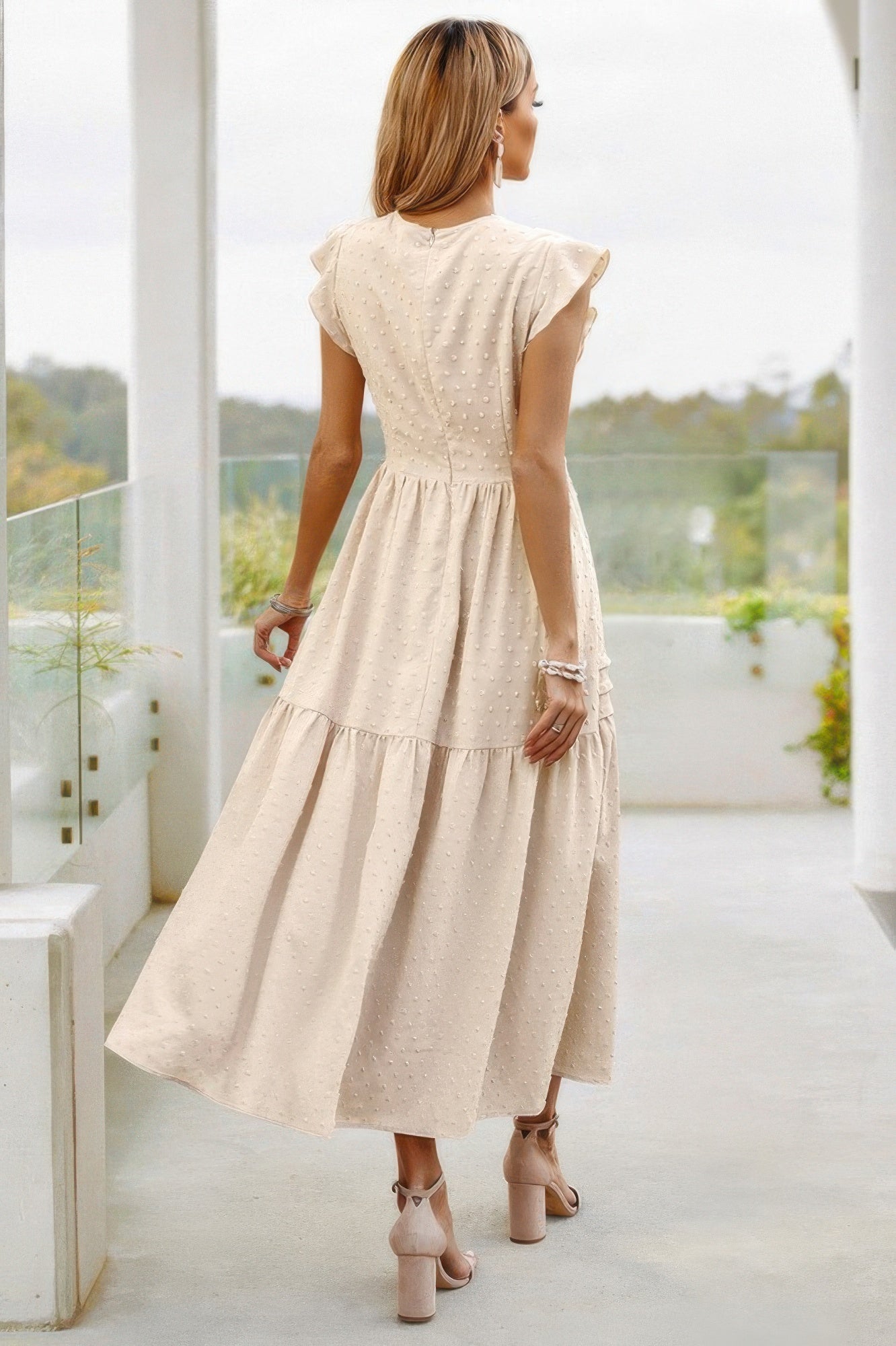 Ruffle Solid Willow Smocked Maxi Dress - LODIMAE FASHION