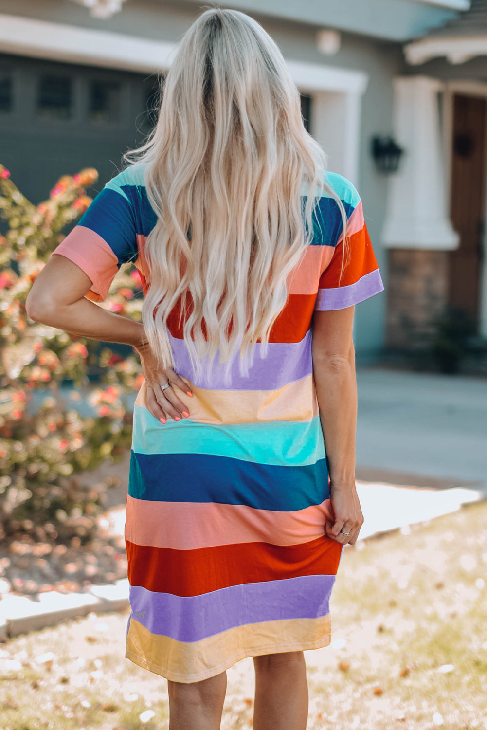 Women Color Block Side Slit Mini Dress - LODIMAE FASHION
