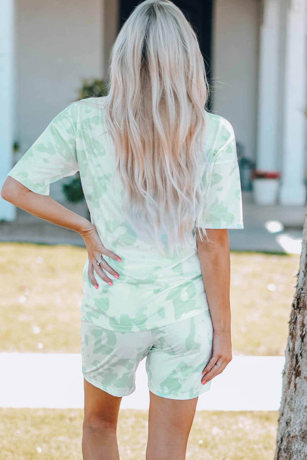 Women Printed Letter Graphic Lounge Set - LODIMAE FASHION