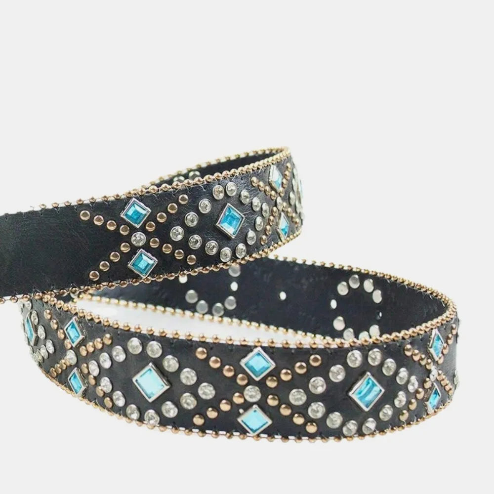 Rhinestone PU Leather Belt - LODIMAE FASHION