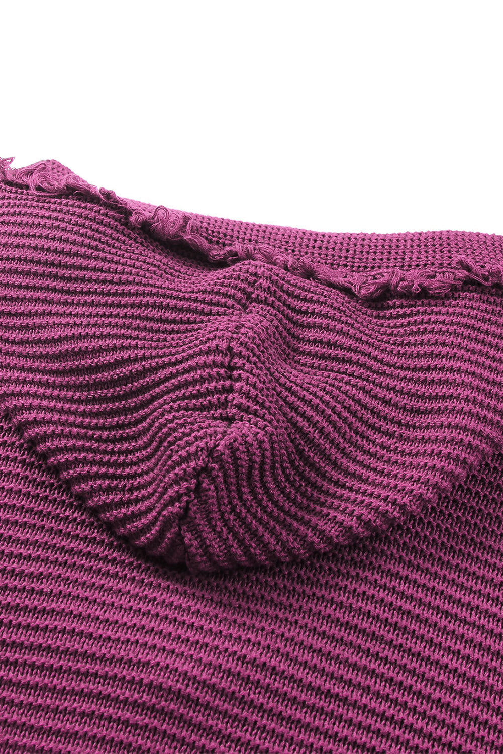 Black Split V Neck Pullover Knit Hooded Sweater - LODIMAE FASHION