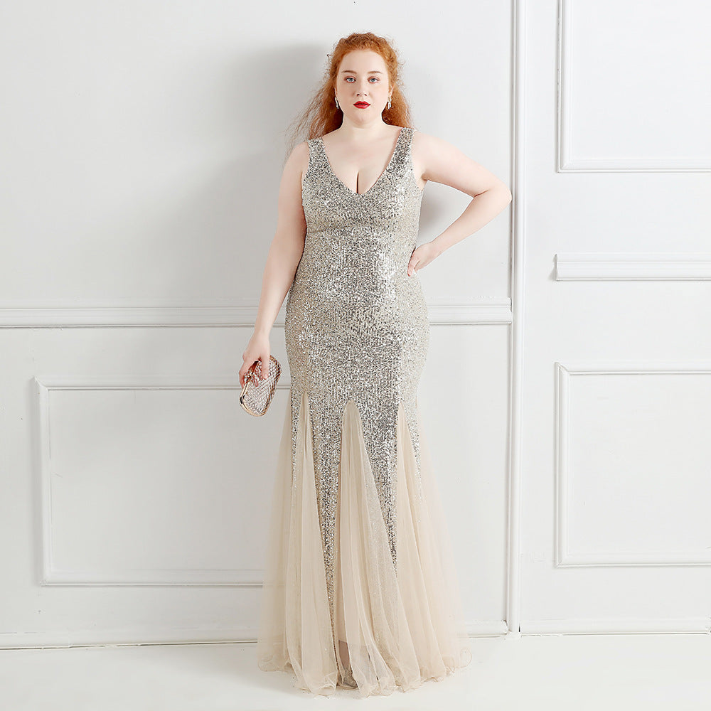 Fat Size Fat Beauty Costume Banquet Evening Dress - LODIMAE FASHION