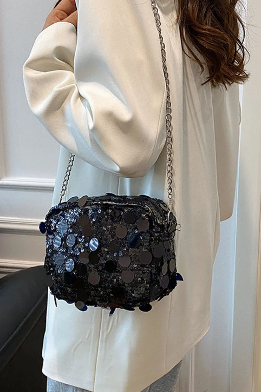 Sequin Chain Shoulder Bag - LODIMAE FASHION