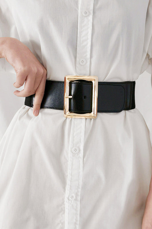 Rectangle Buckle Elastic Wide Belt - LODIMAE FASHION 