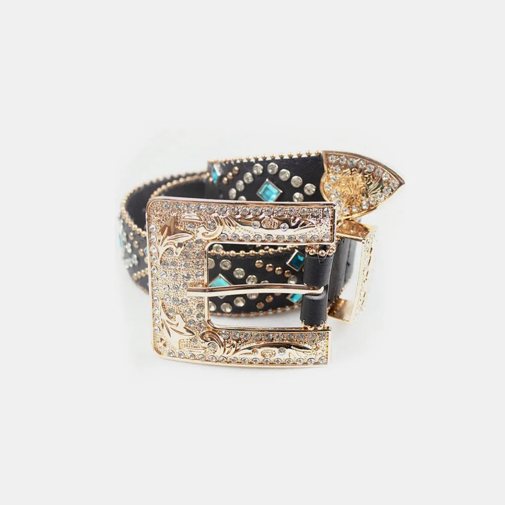 Rhinestone PU Leather Belt - LODIMAE FASHION 