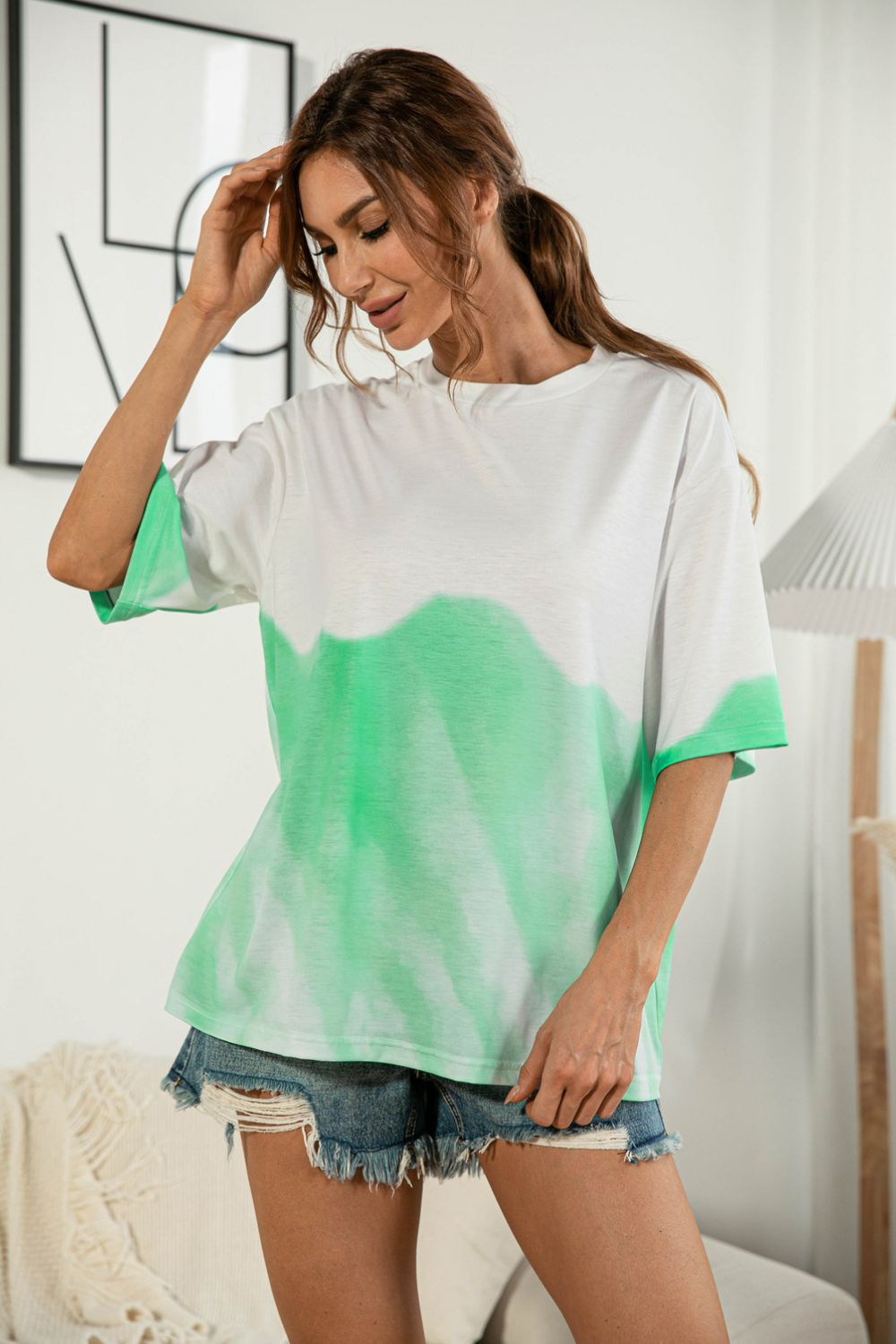 Tie-Dye Round Neck Tee Shirt - LODIMAE FASHION 