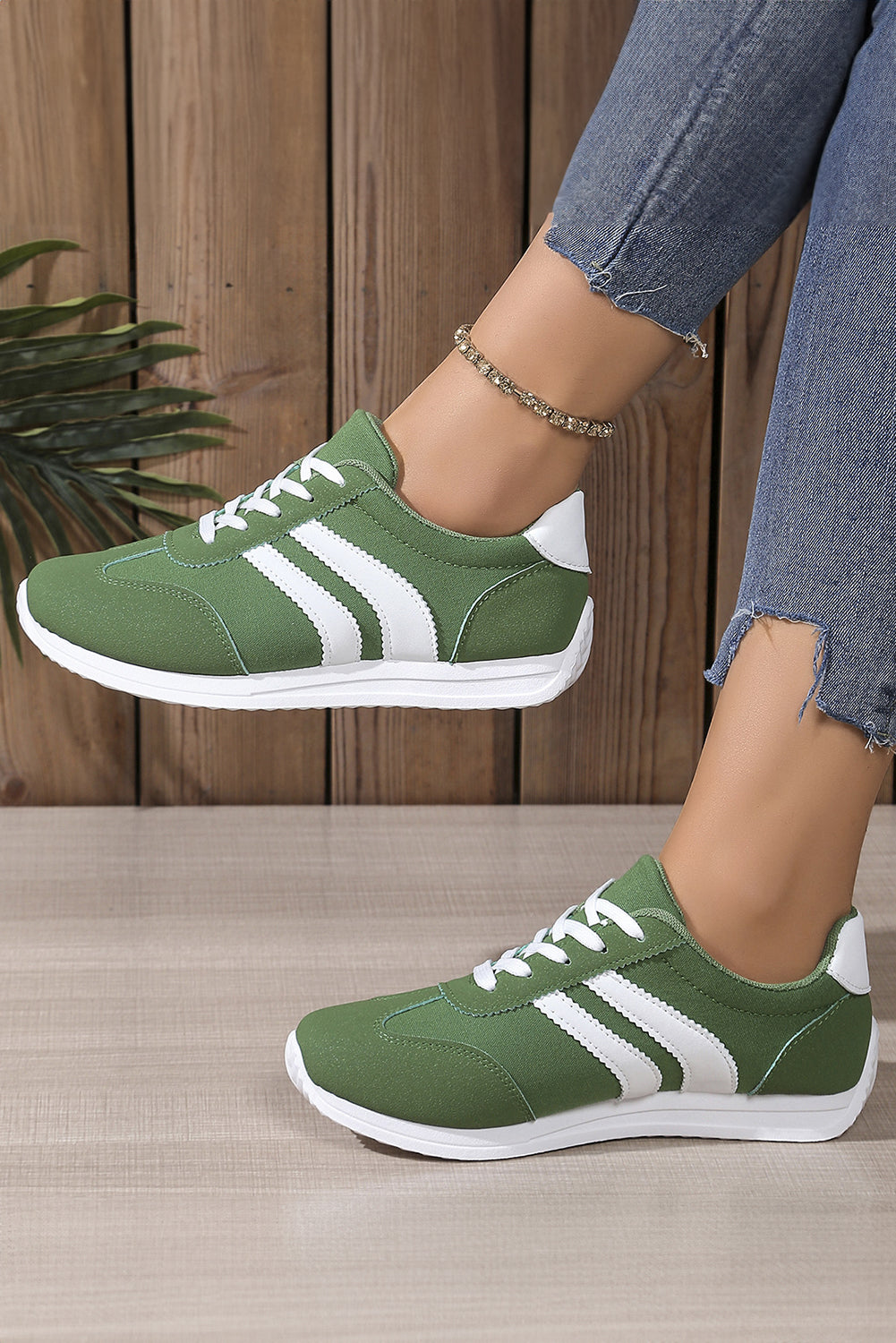 White Patchwork Breathable Lace Up Sneakers - LODIMAE FASHION 