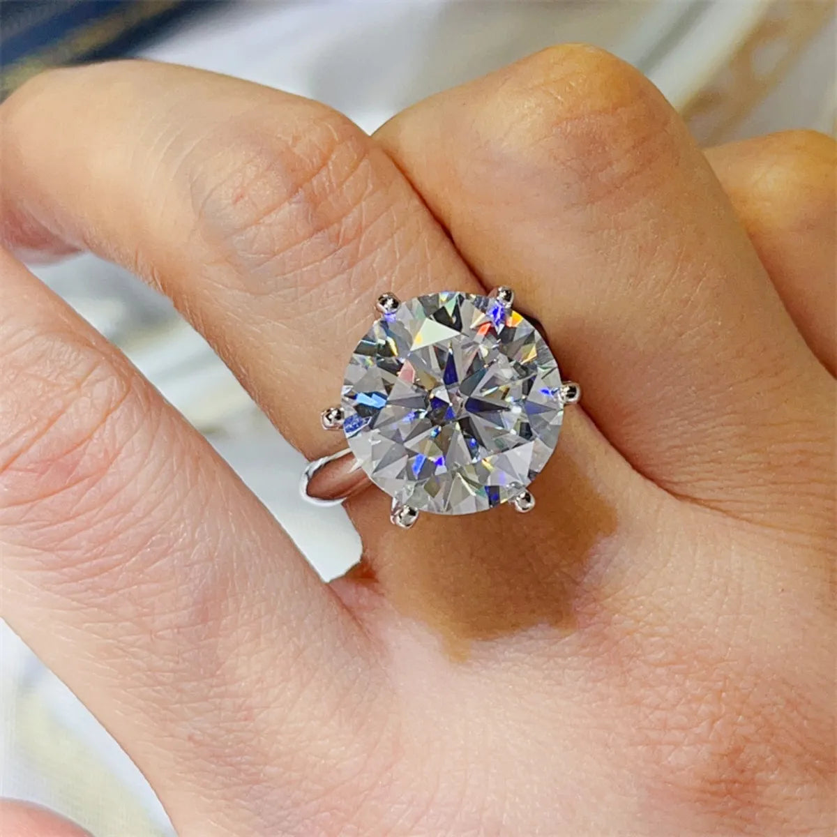 10 Carat Moissanite 925 Sterling Silver Ring - LODIMAE FASHION 