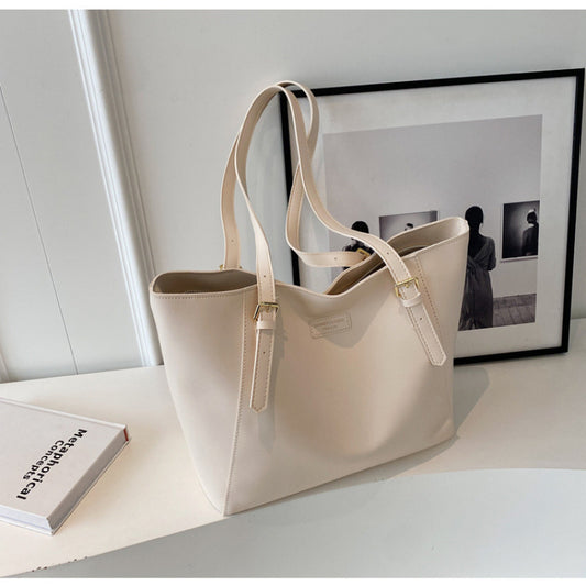 Extra Large Leather Laptop Tote Bag - Everyday Shoulder Bag with Zipper - LODIMAE FASHION 