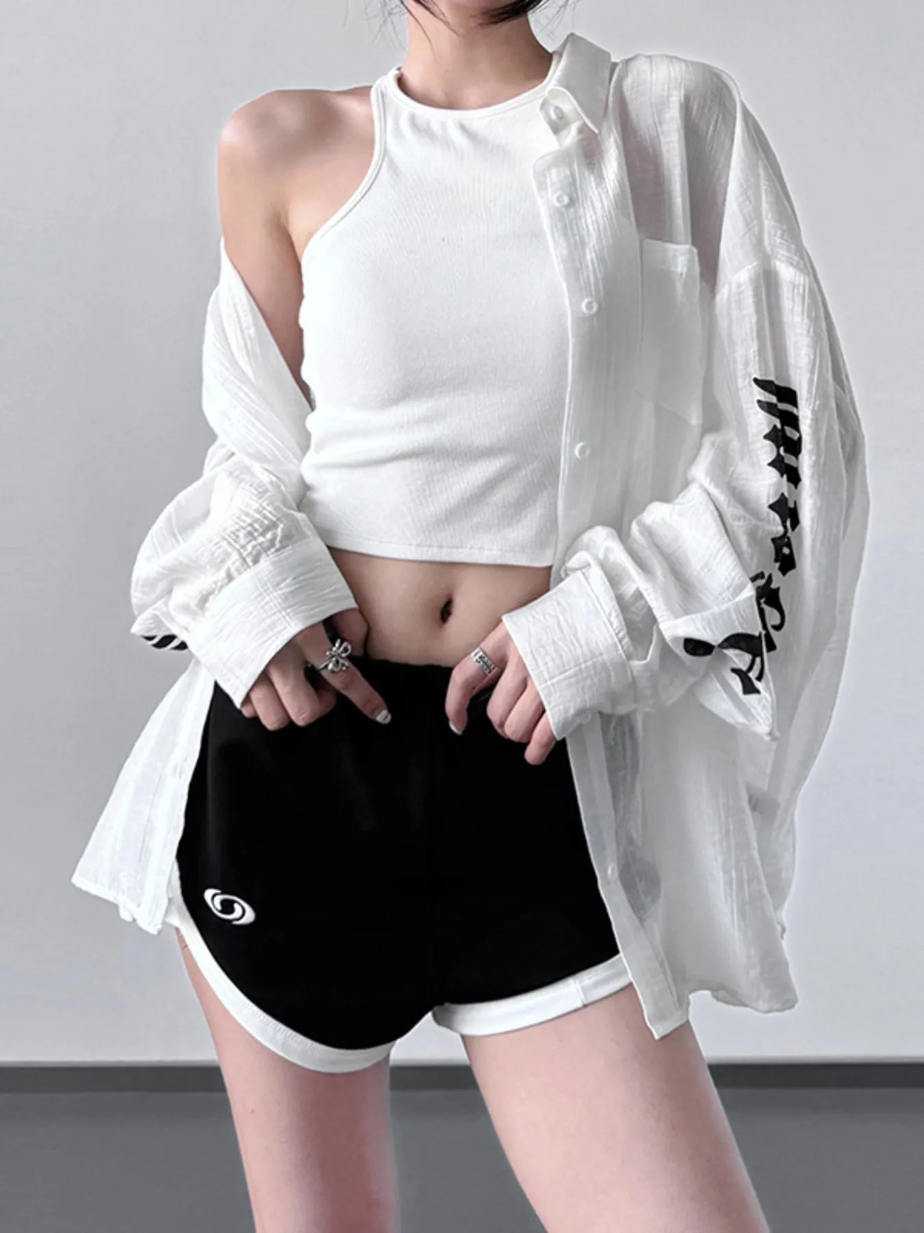 Button-Up Long Sleeve Oversized Shirt - LODIMAE FASHION 