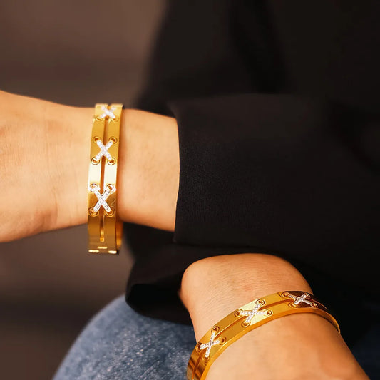 18K Gold-Plated Czech Diamond Bracelet - LODIMAE FASHION 