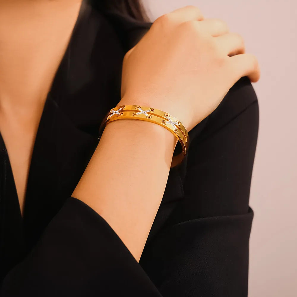 18K Gold-Plated Czech Diamond Bracelet - LODIMAE FASHION 