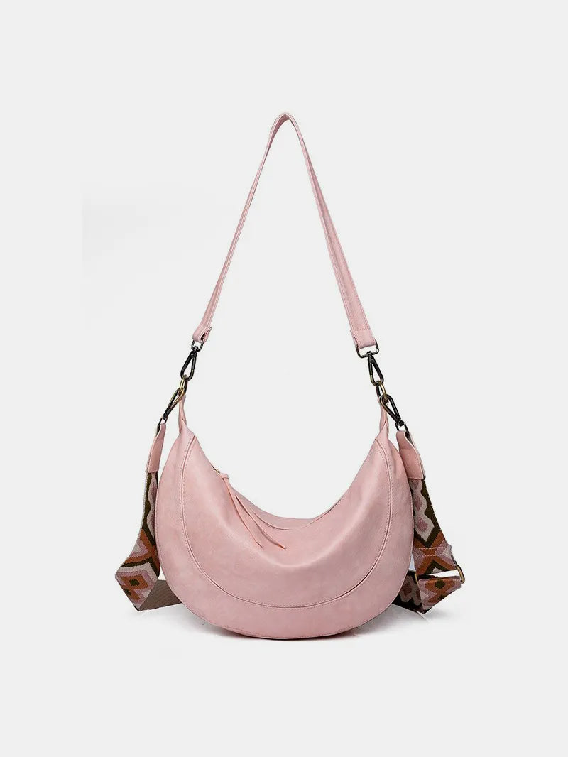 PU Leather Crescent Shaped Removable Strap Crossbody Bag - LODIMAE FASHION 
