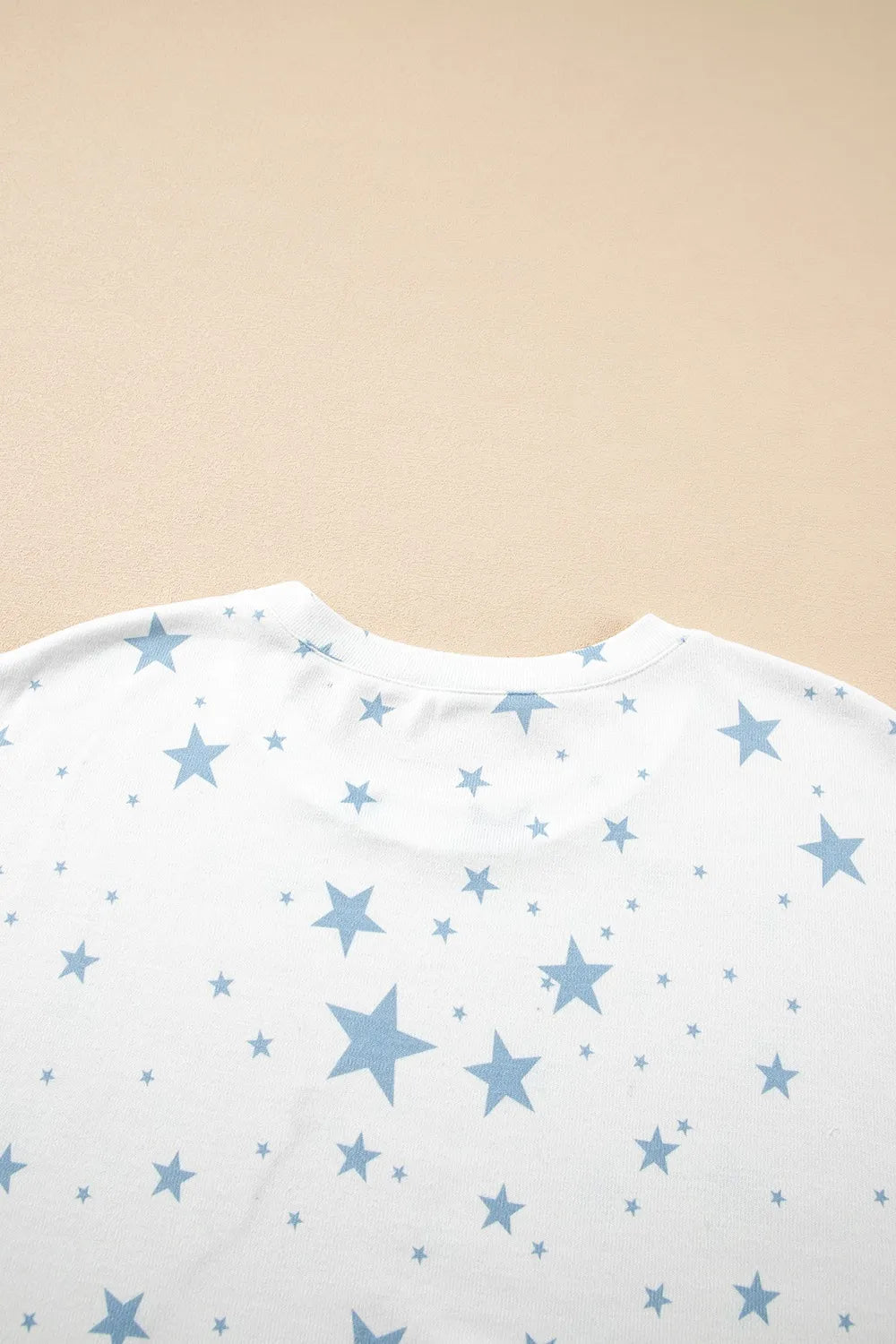 Stars Print Drop Shoulder Oversized T Shirt with Slits - LODIMAE FASHION 