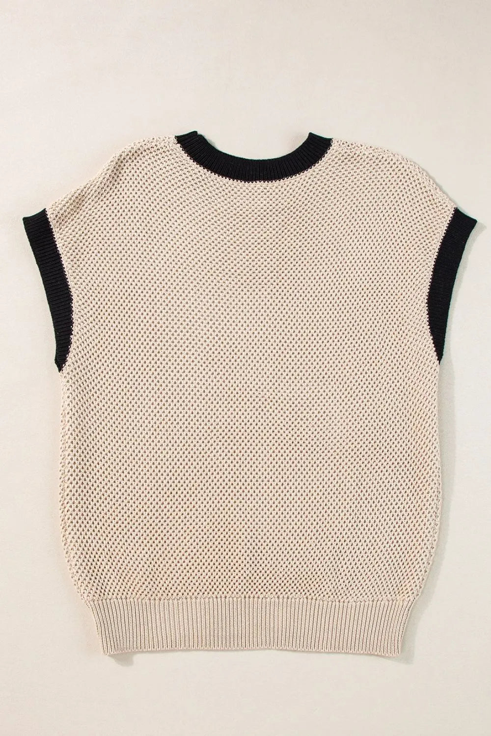 Textured Knit Sweater with Contrast Trim Details - LODIMAE FASHION 
