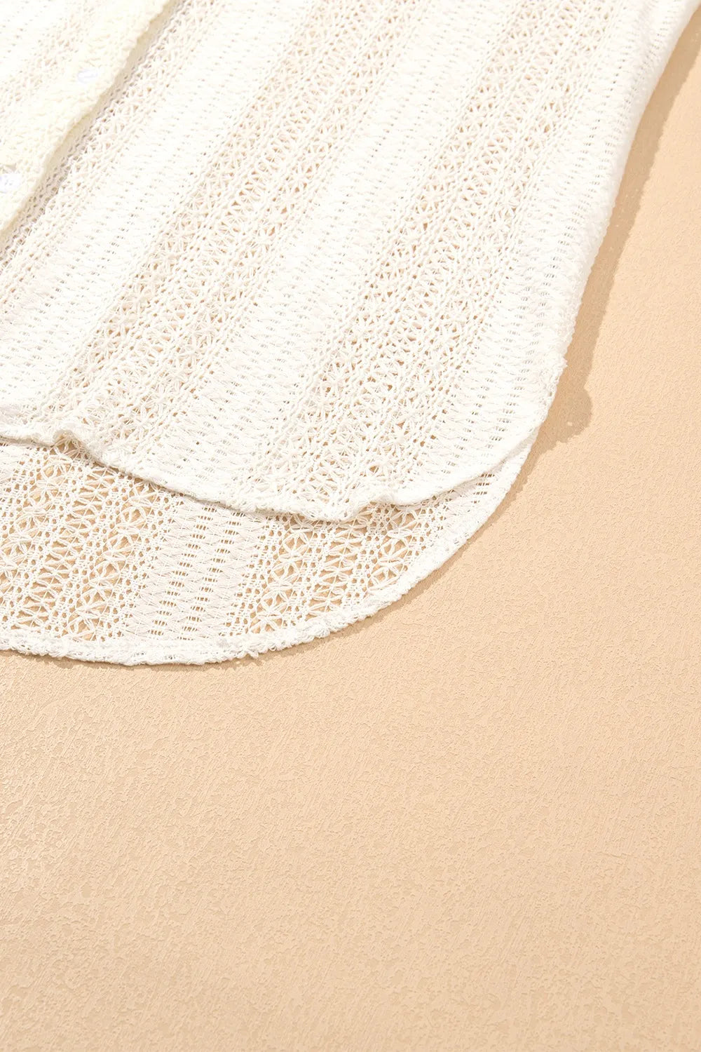 Lace Crochet Collared Neck Oversized Shirt - LODIMAE FASHION 