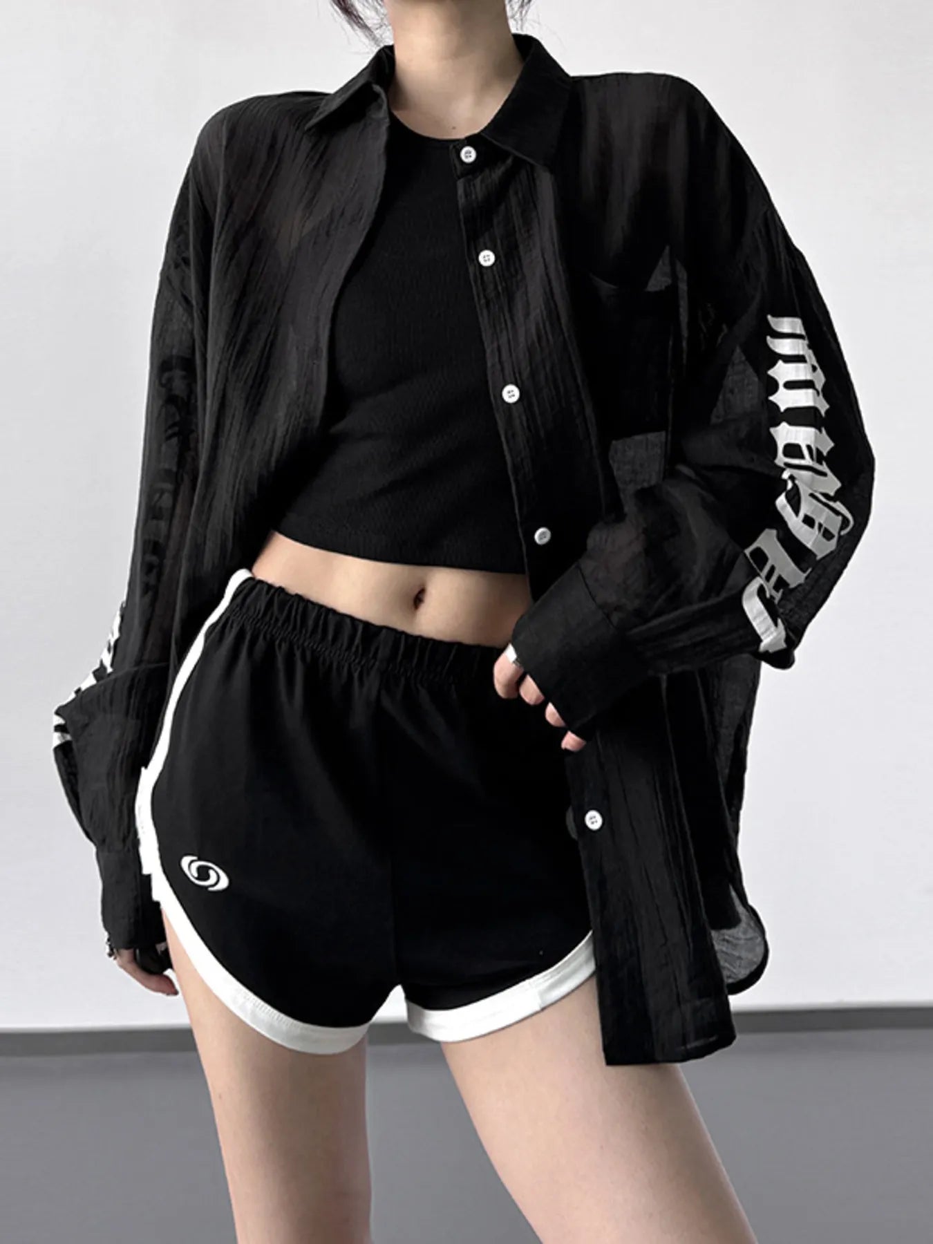 Button-Up Long Sleeve Oversized Shirt - LODIMAE FASHION 
