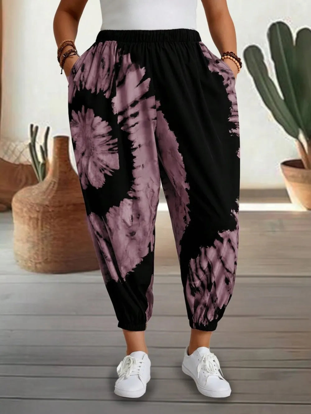 Tie-Dye Elastic Waist Pants - LODIMAE FASHION 