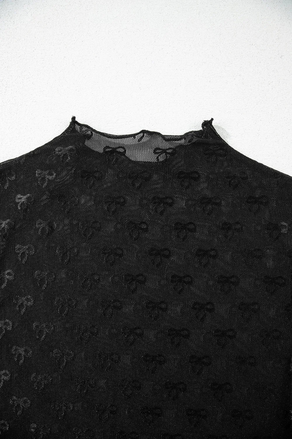 Sheer Mesh Short Sleeve Top - LODIMAE FASHION 