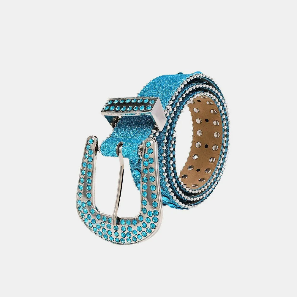 Rhinestone PU Leather Belt - LODIMAE FASHION 
