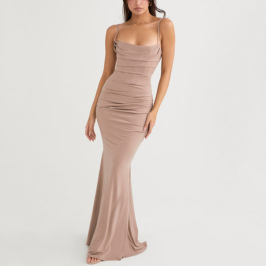 Summer Best-selling Women's Formal Fishbone Backless Custom Mermaid Dress Long Evening Gown - LODIMAE FASHION 