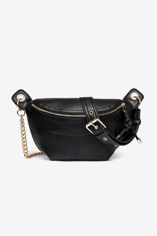 Premium Leather Chain Strap Crossbody Purse: Versatile Waist Bag, Shoulder & Chest Pack - LODIMAE FASHION 