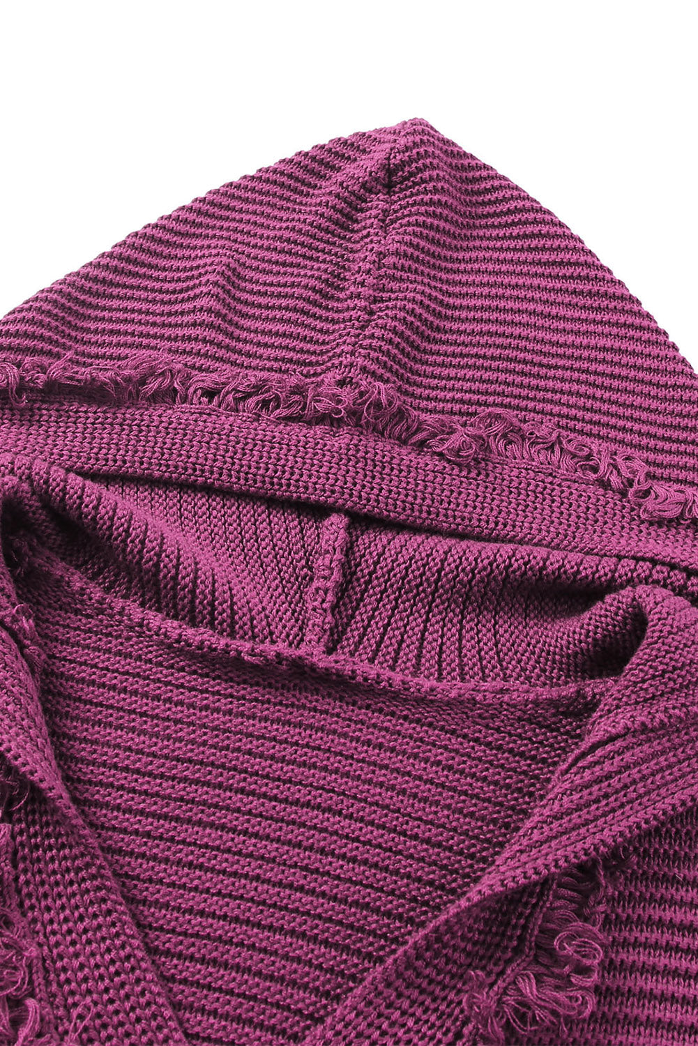Black Split V Neck Pullover Knit Hooded Sweater - LODIMAE FASHION 