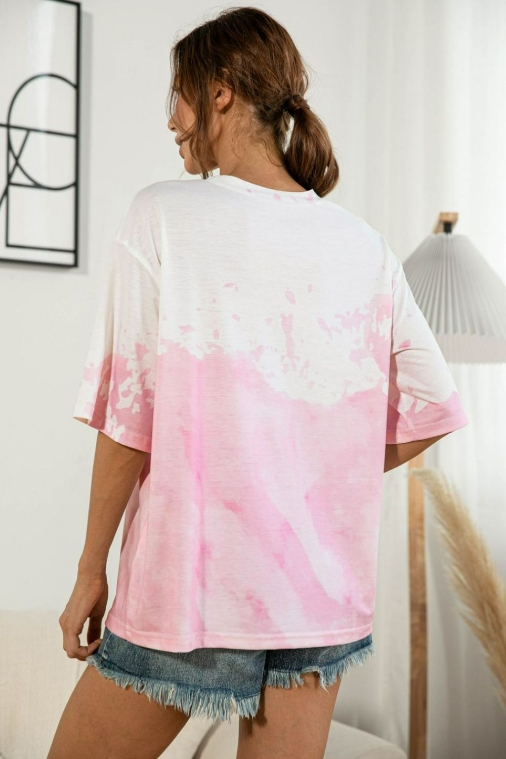Tie-Dye Round Neck Tee Shirt - LODIMAE FASHION 