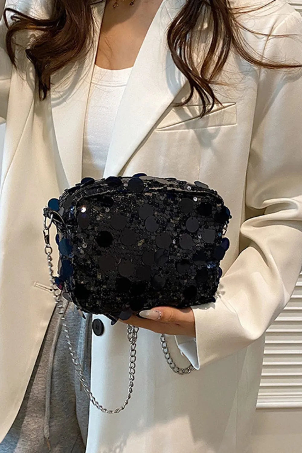 Sequin Chain Shoulder Bag - LODIMAE FASHION 