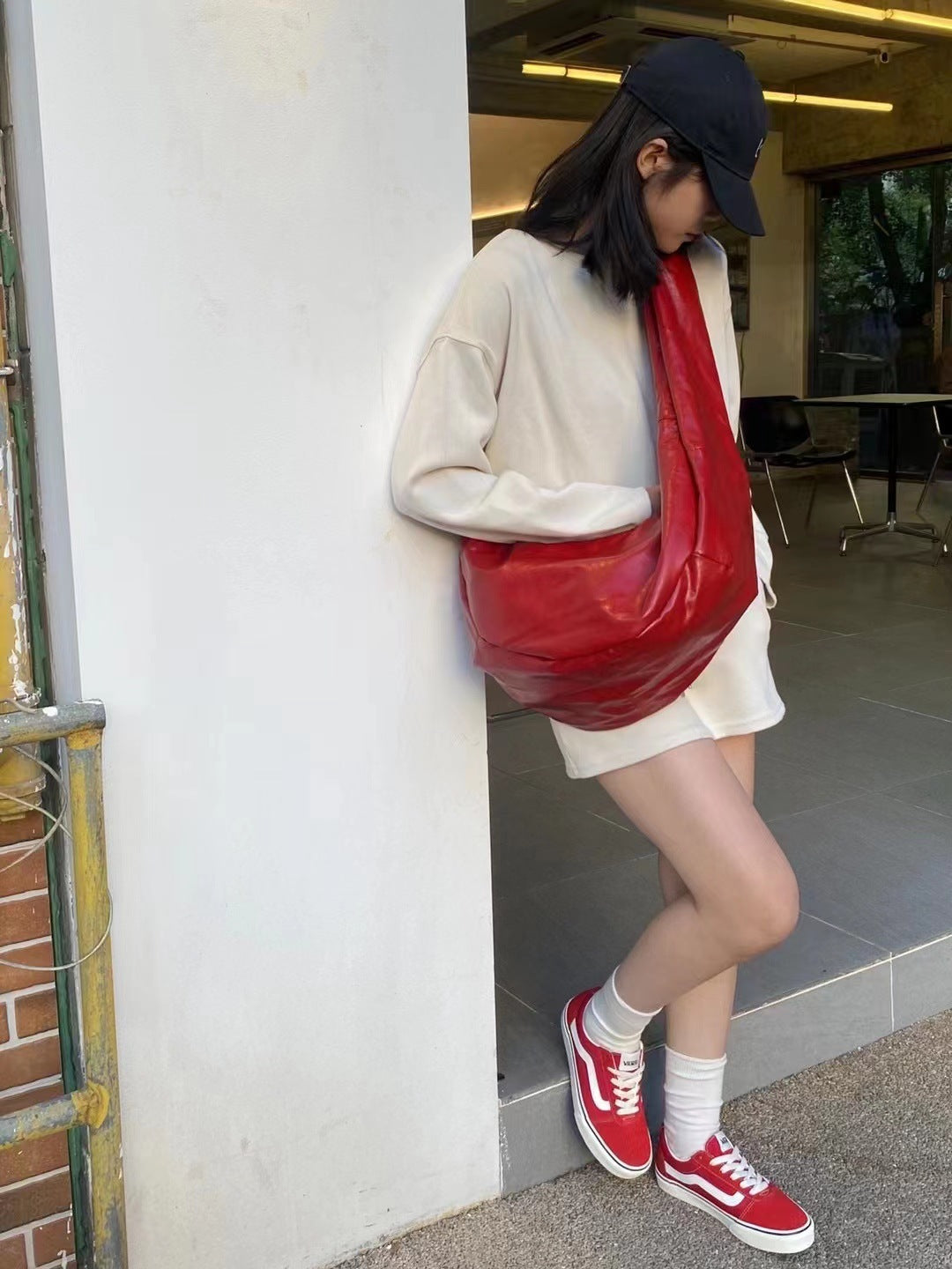 Cute Korean Y2K Oil Wax Leather Shoulder Messenger Bag - LODIMAE FASHION 