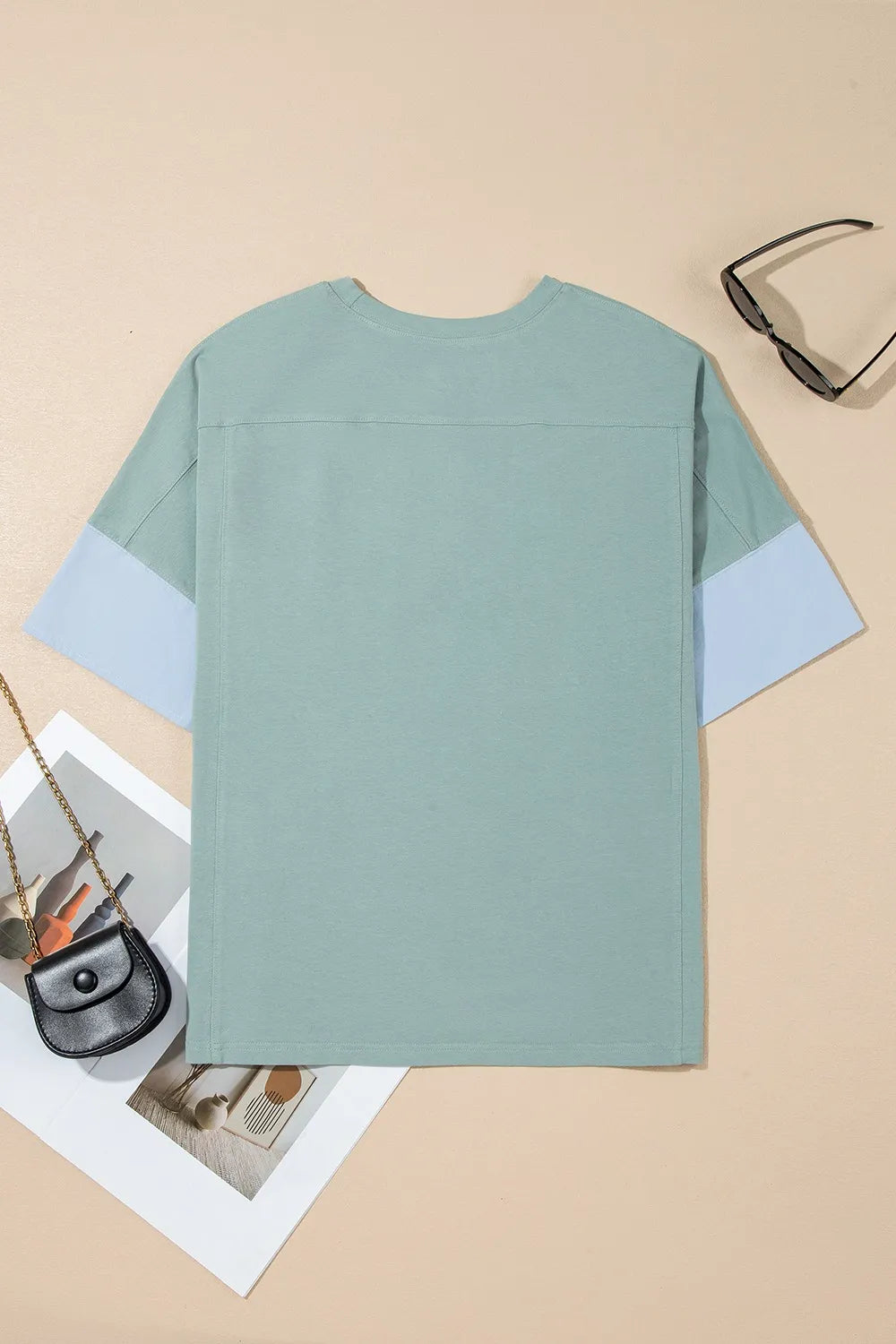 Frayed Denim Star Patched Oversize T Shirt - LODIMAE FASHION 