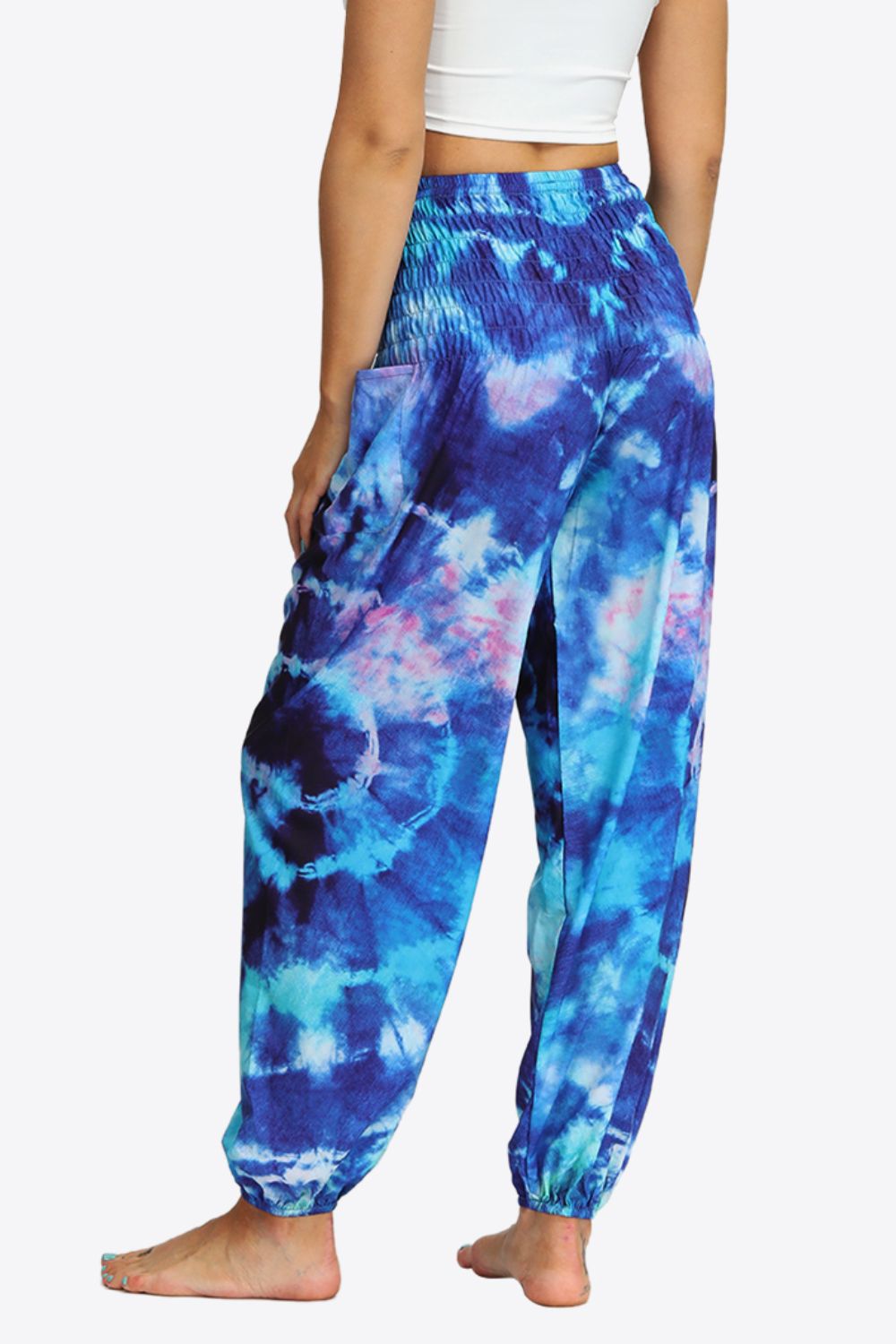 Tie-Dye Smocked Joggers - LODIMAE FASHION 