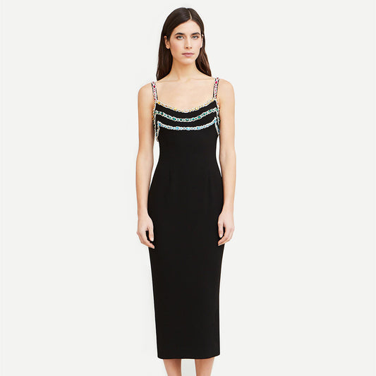 Rhinestone Sling Temperament Party Dress - LODIMAE FASHION 