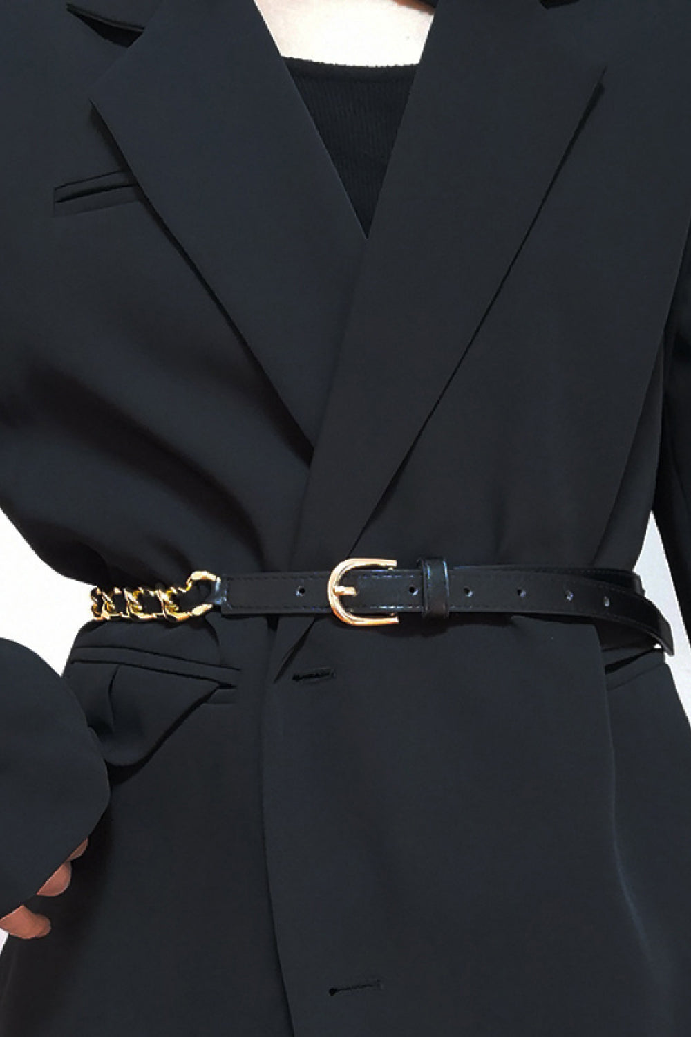 PU Chain Skinny Belt - LODIMAE FASHION 
