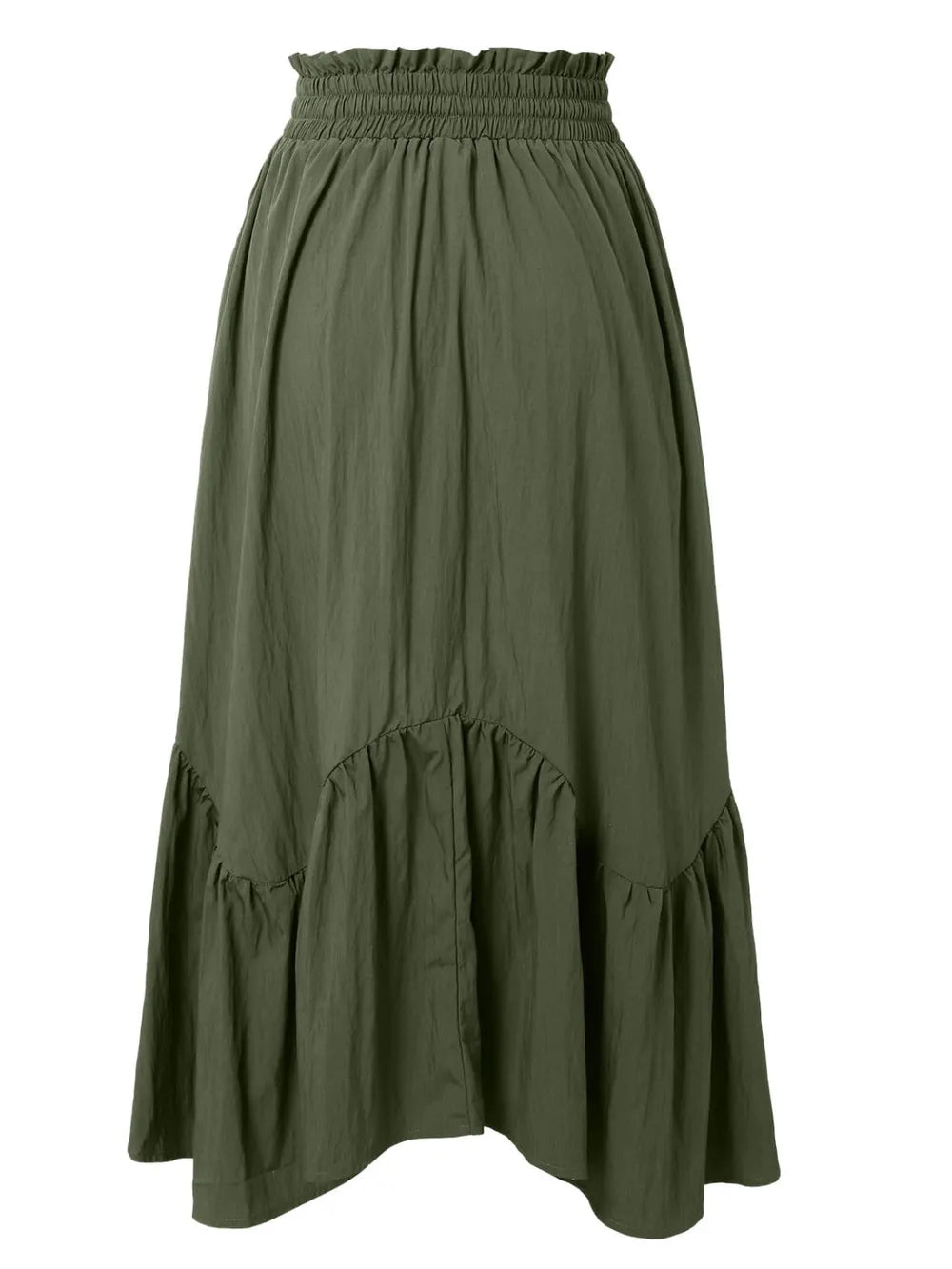 Smocked Waist Band Ruched Layered Skirt - LODIMAE FASHION 