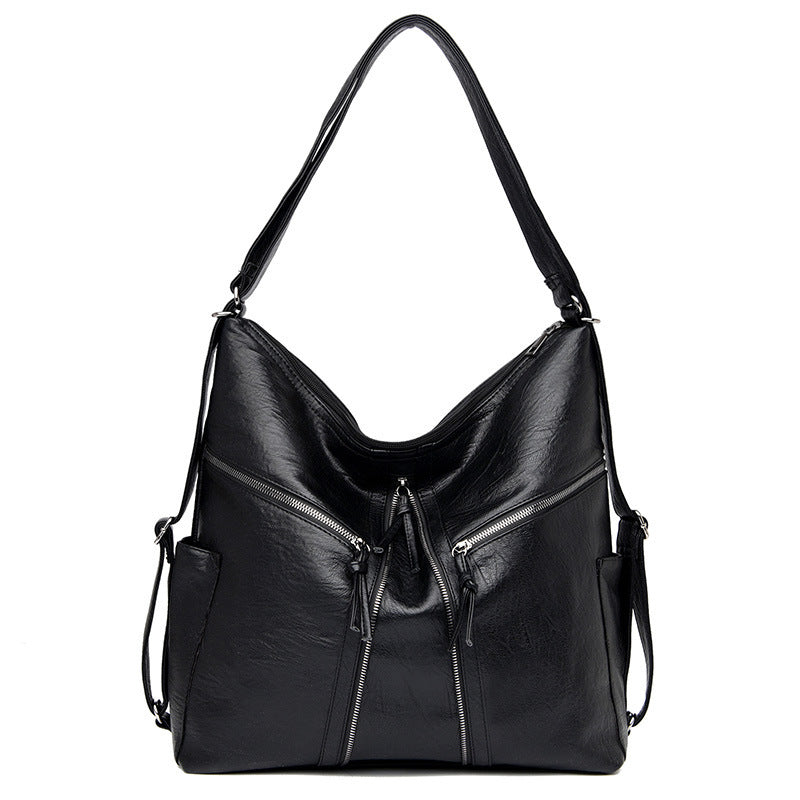 Soft Leather Versatile Leisure Shoulder Bag Multifunctional Backpack - LODIMAE FASHION 