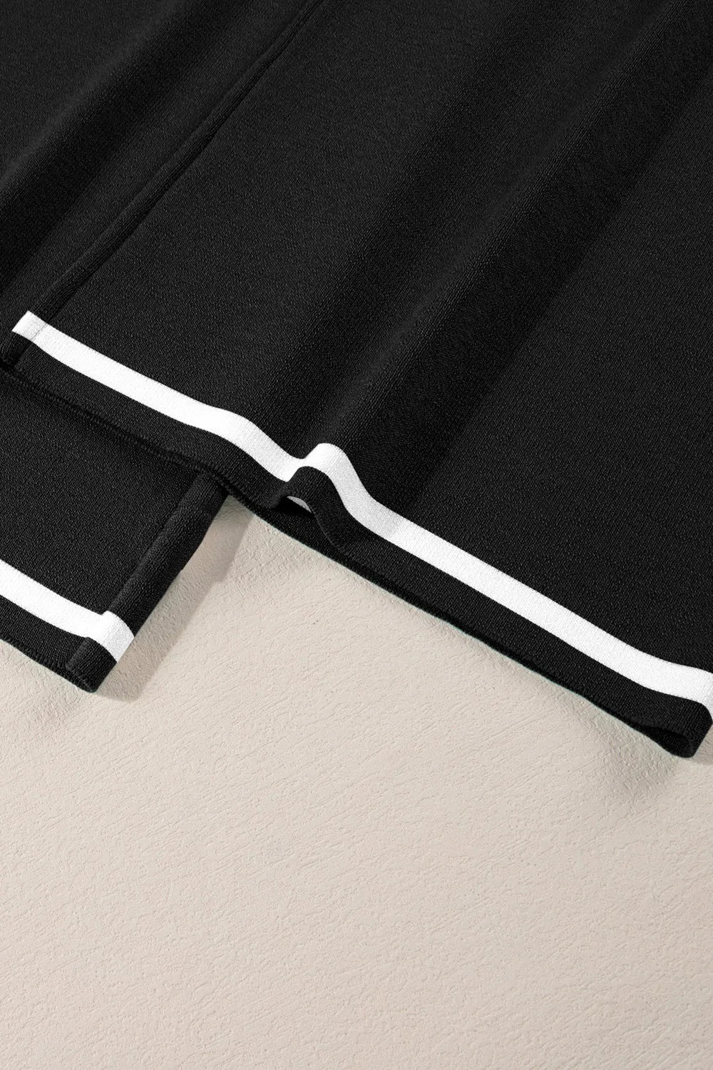 Contrast Trim Round Neck Top and Pants Set - LODIMAE FASHION 
