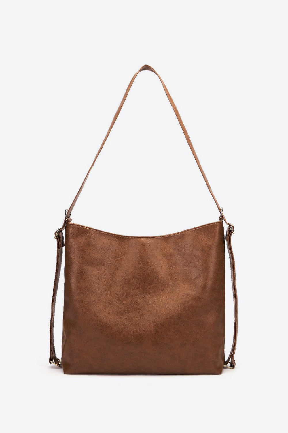Women's Large Caramel PU Leather Laptop Tote Bag with Zipper - LODIMAE FASHION 