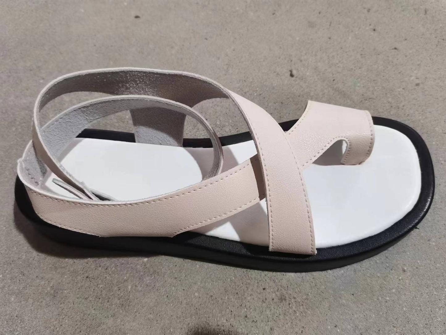 Women's sandals, size 24, polyurethane thick-soled casual style, worn outside with toe loops and les - LODIMAE FASHION 