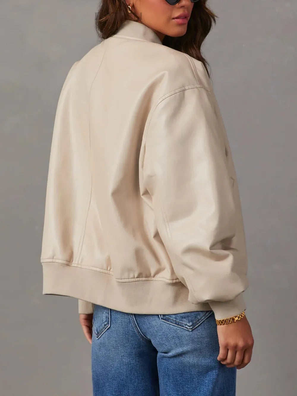 Zip Up Long Sleeve Jacket - LODIMAE FASHION 