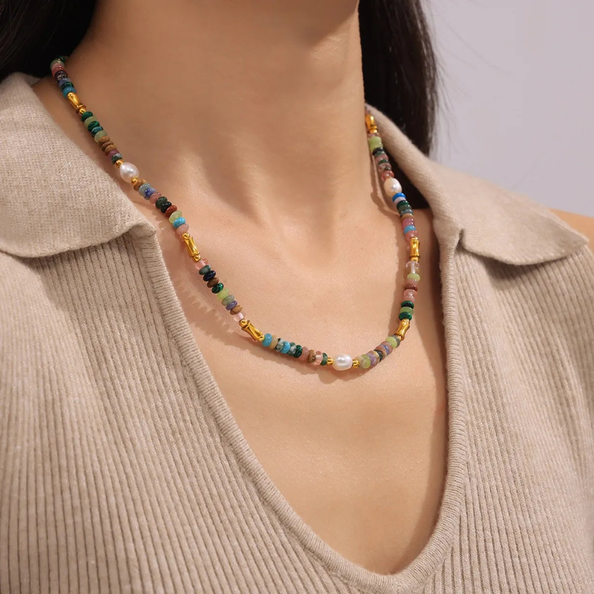 Bohemian Natural Stone Pearl Beaded Jewelry Set - LODIMAE FASHION 