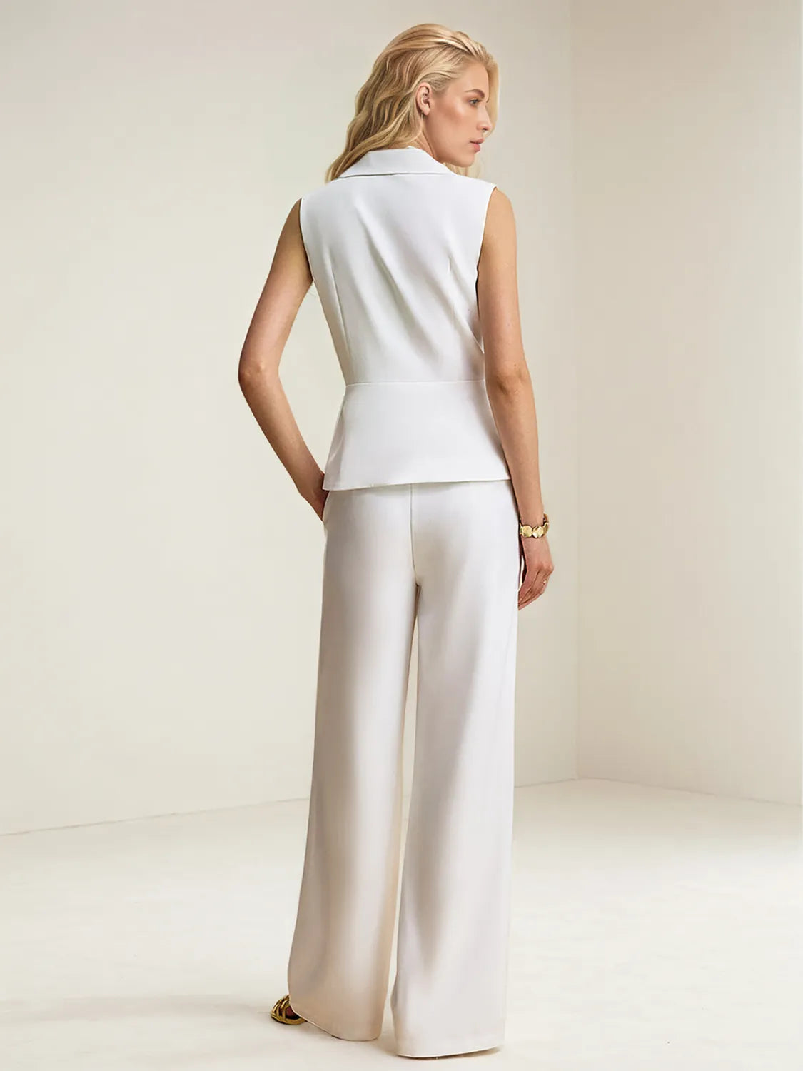 Button Up Vest and Pants Suit Set - LODIMAE FASHION 