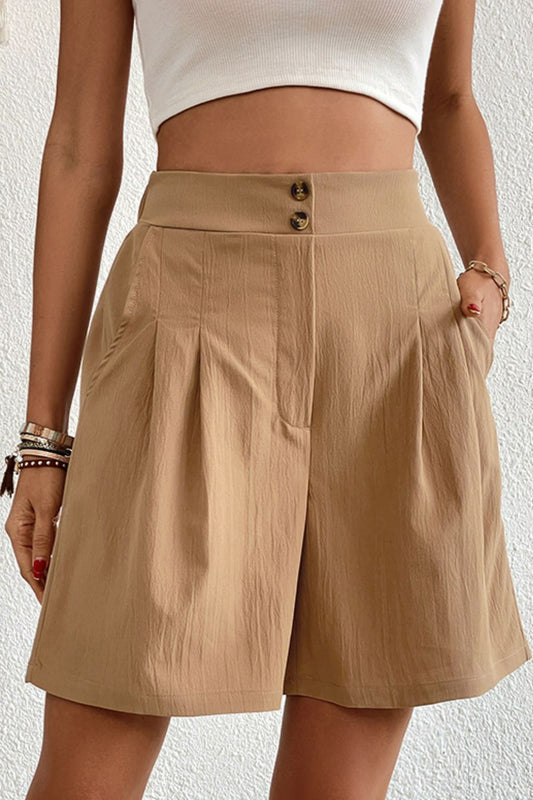 Buttoned Shorts – Elastic Waist Casual Summer - LODIMAE FASHION 