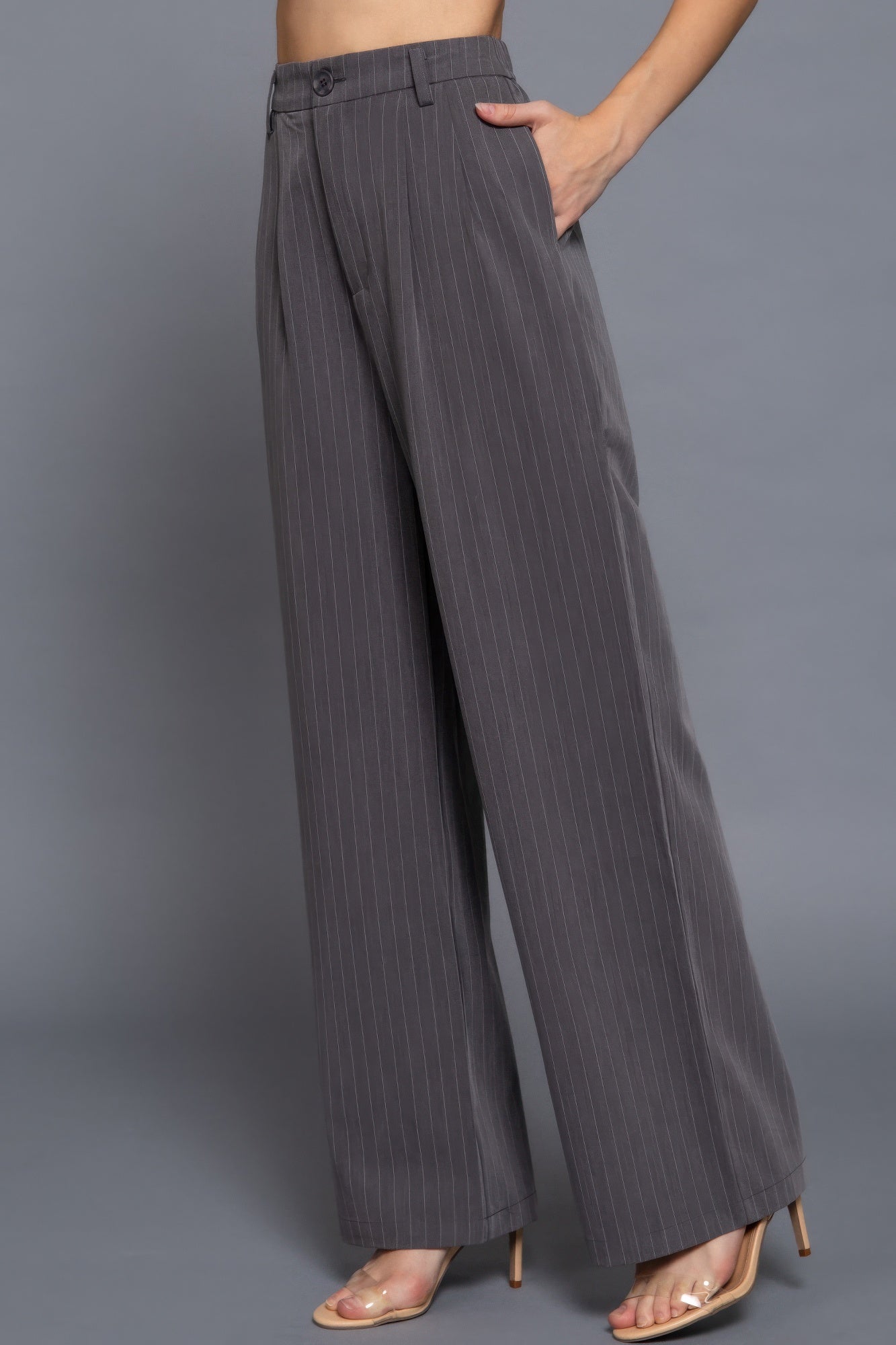 Pin Stripe Woven Straight Pants - LODIMAE FASHION 