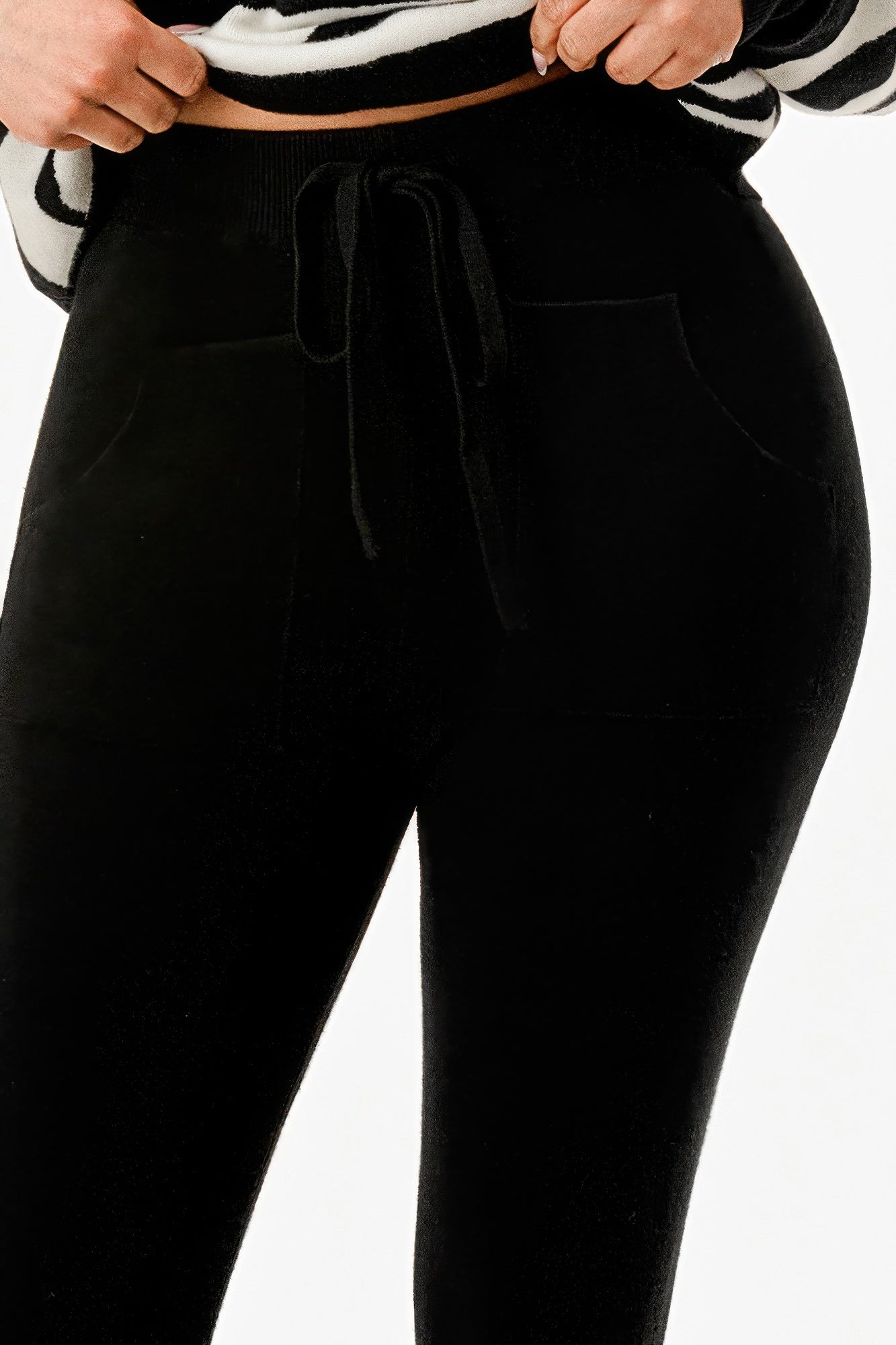 Pullover Collared V-neck Sweater Top And Pant Set - LODIMAE FASHION 