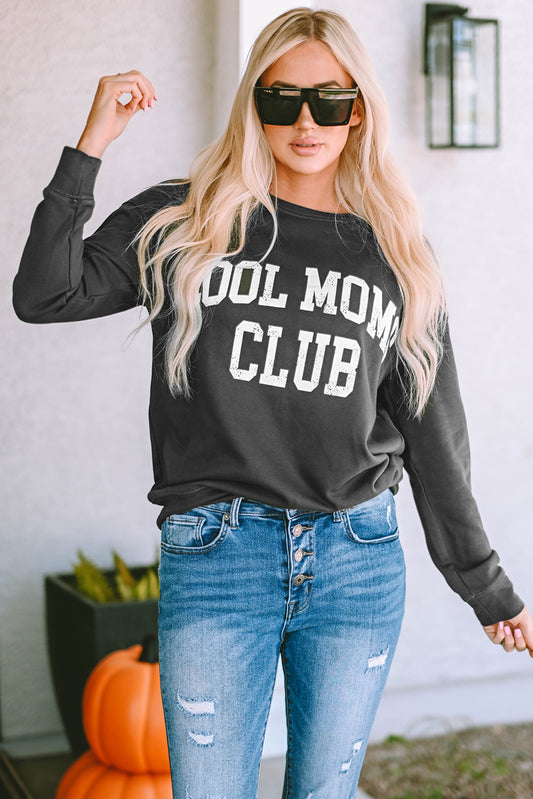 COOL MOM CLUB Round Neck Short Sleeve Sweatshirt - LODIMAE FASHION 