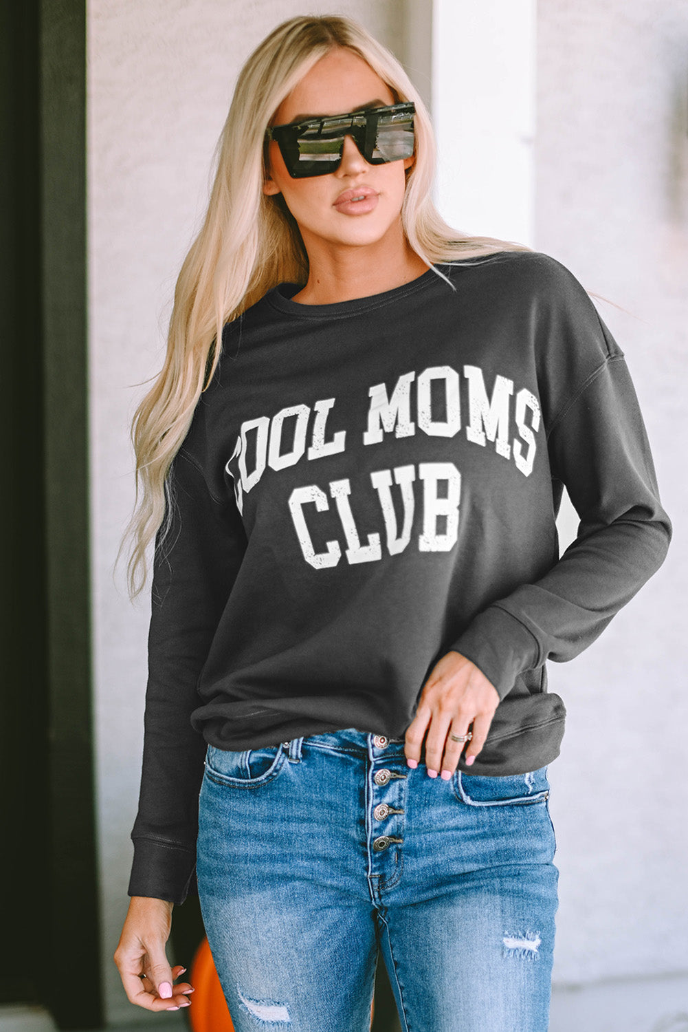 COOL MOM CLUB Round Neck Short Sleeve Sweatshirt - LODIMAE FASHION 