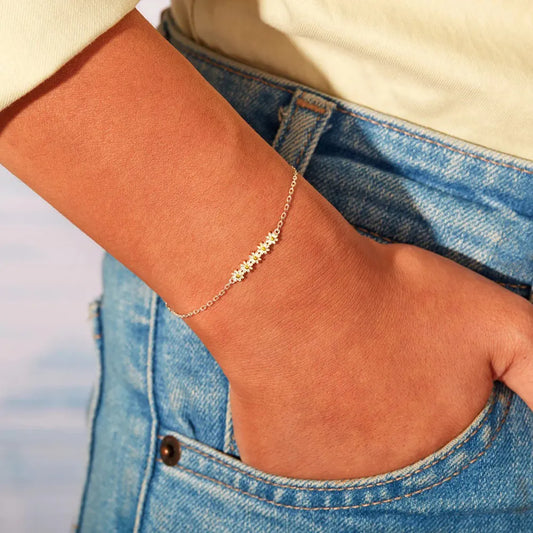 Daisy Shape Spring Ring Closure Bracelet - LODIMAE FASHION 