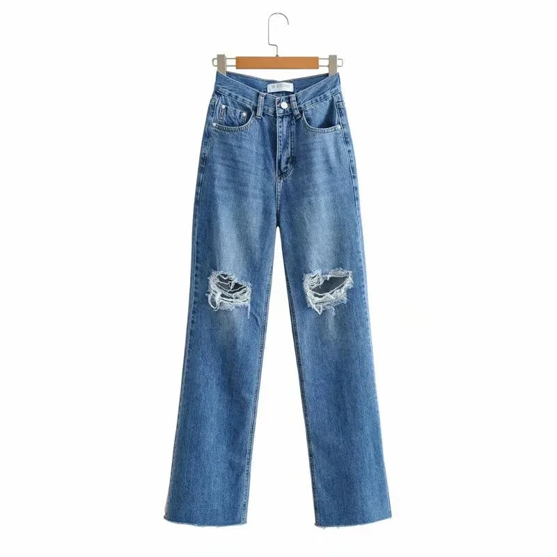 Denim Ripped Distressed Jeans - LODIMAE FASHION 