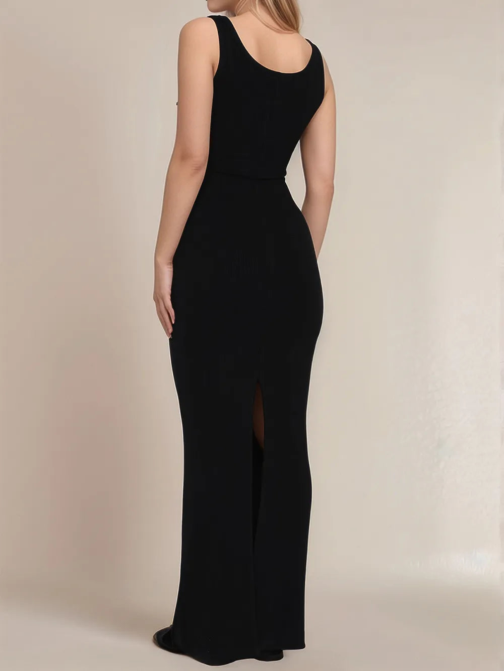 Devine Side Slit Wide Strap Maxi Dress - LODIMAE FASHION 